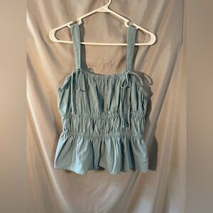 Universal Thread Light Blue Gathered Tank Top